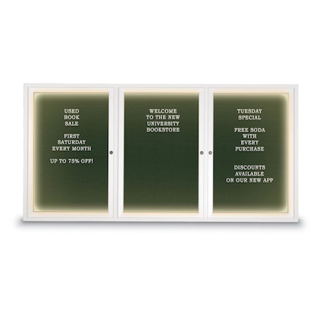 United Visual Products Indoor Enclosed Combo Board, 42"x32", Black Frame/White Porc & Cobalt UVCB4232B-WHTPORC-COBACC